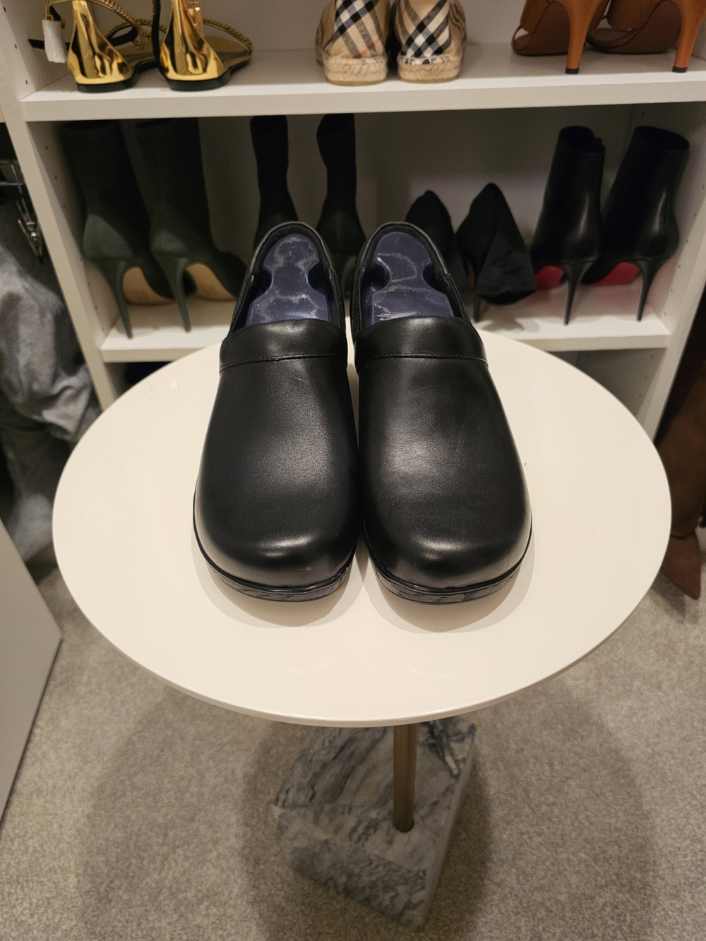 Klogs Black Leather Women's Slip-On Mules